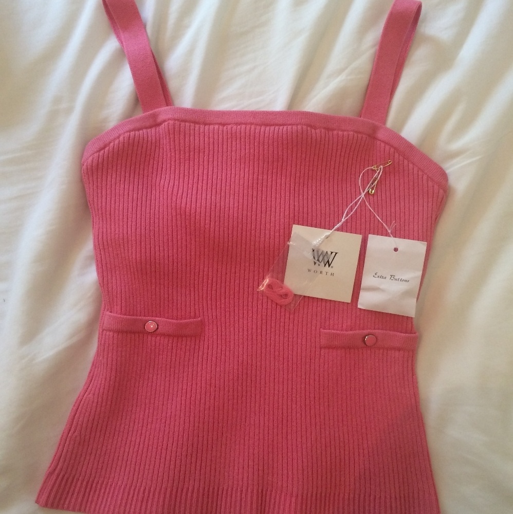 90s pink knit tank